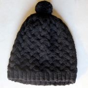 Flechtmuster-Mütze schwarz